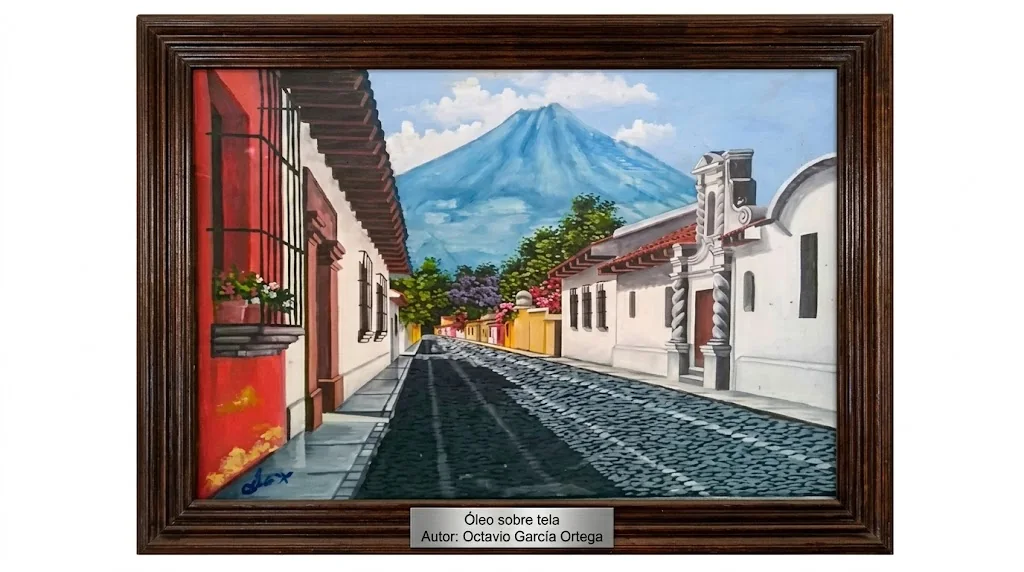 Pueblo en la Montaña — óleo sobre tela
