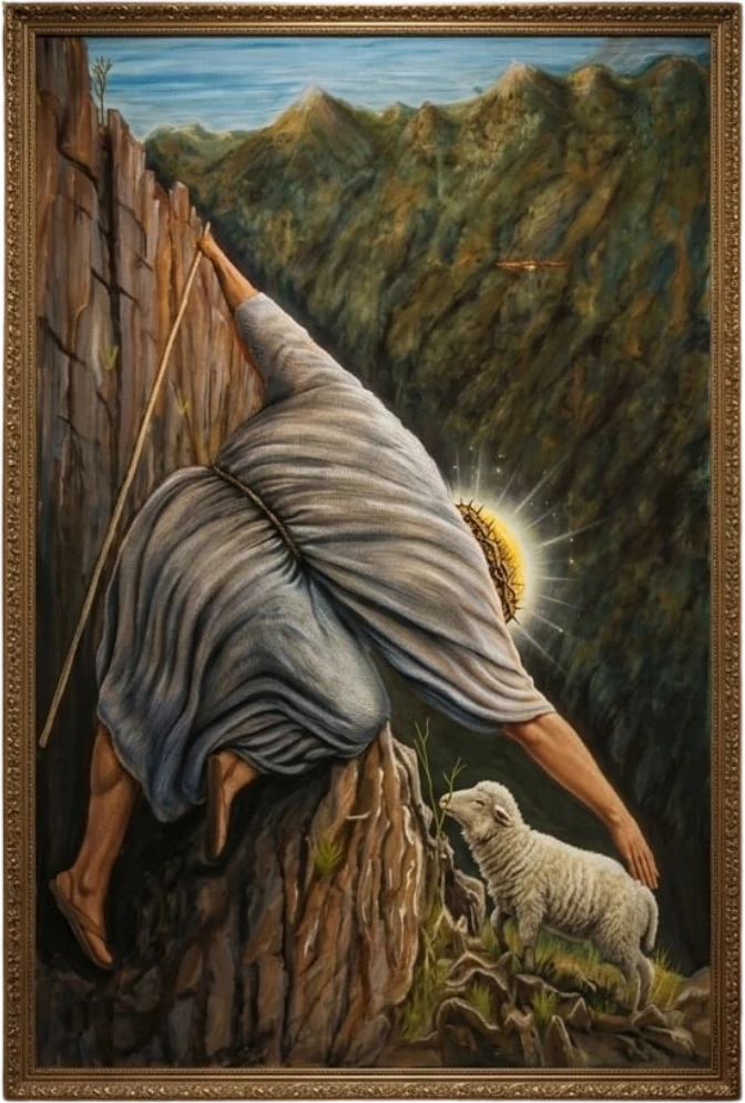 Oveja Perdida — óleo sobre tela de Octavio García Ortega