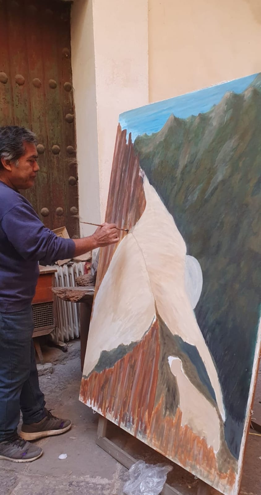 Octavio pintando